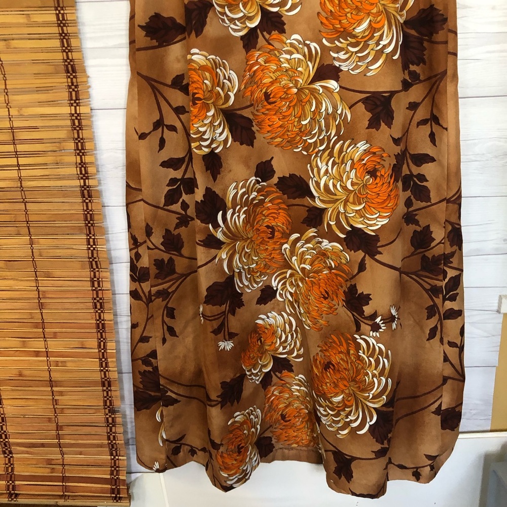 Vintage Hawaiian Palm Maxi Dress Floral Sleeveless - Picture 3 of 8